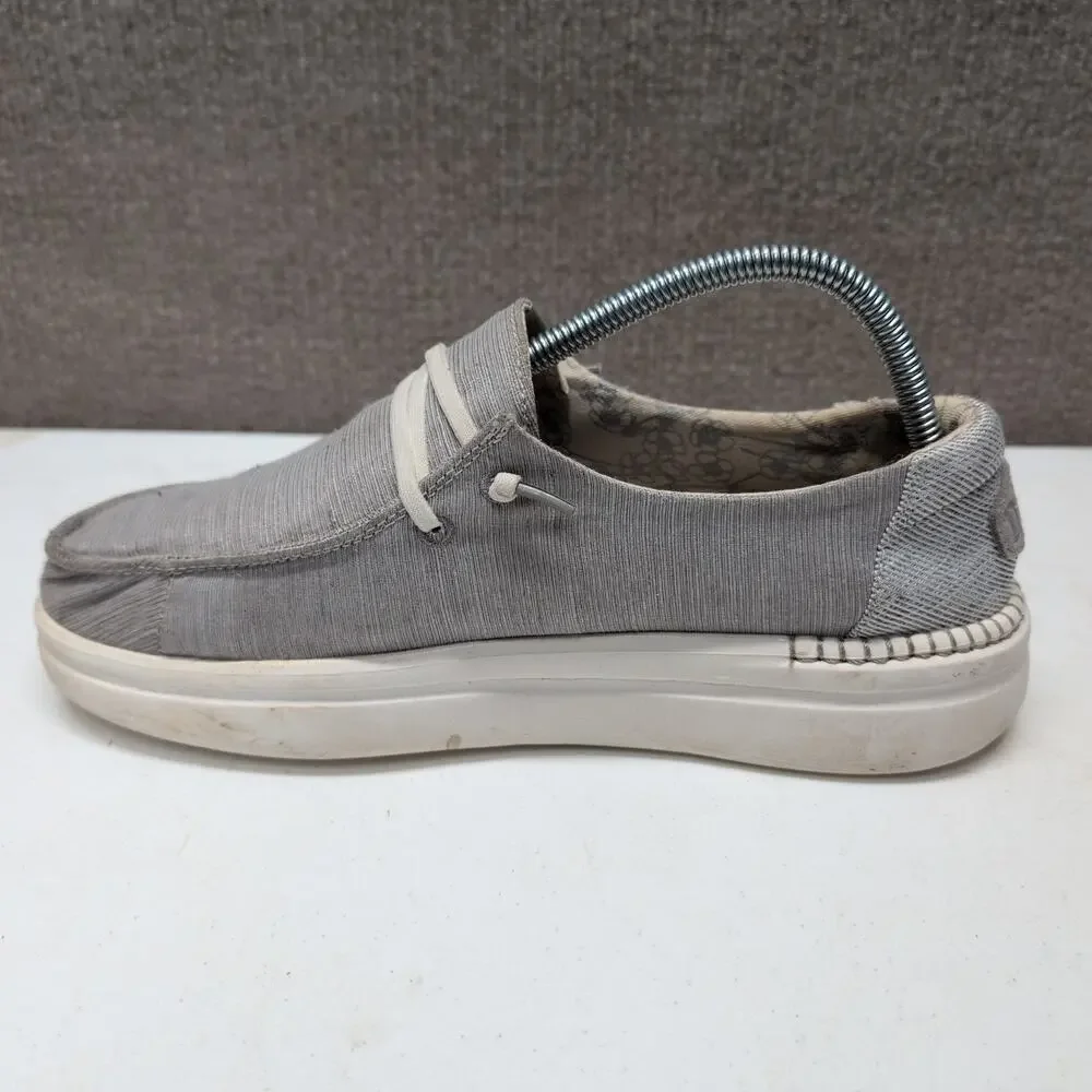 Hey Dude Women's Wendy Rise Slip-On Loafers Gray Shoes Size 9 Lightweight